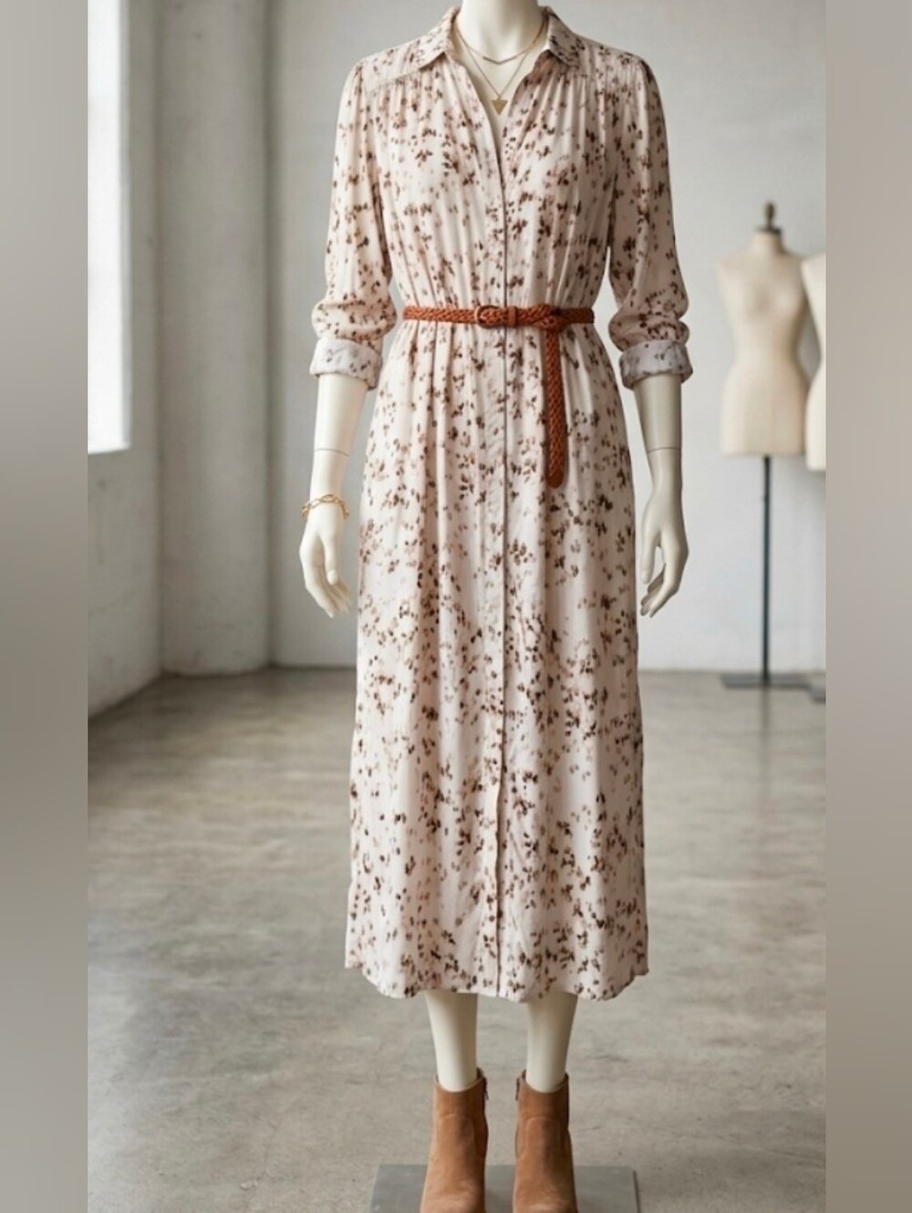Cloth & Stone Anthropology Long Shirt Dress XS